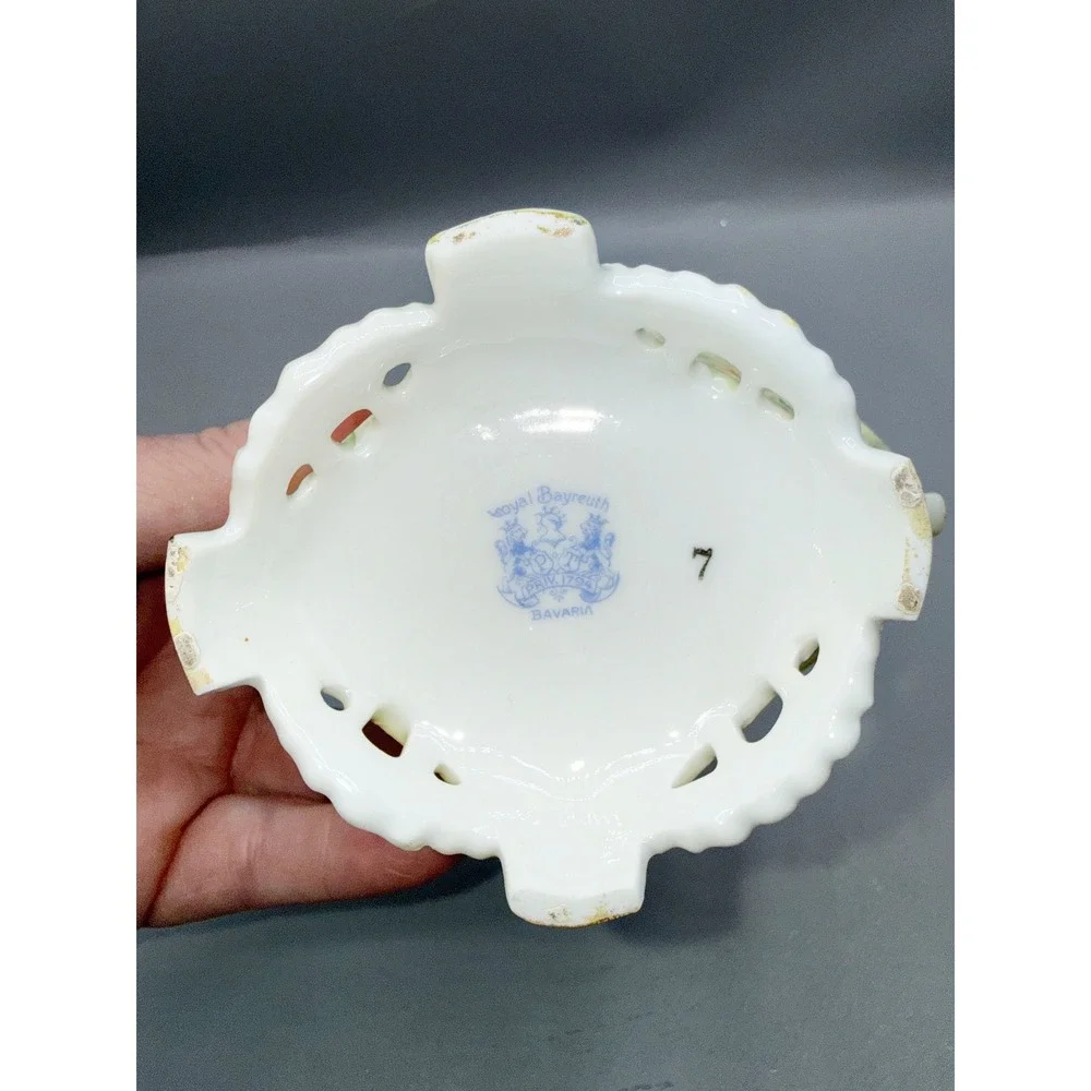 Royal Bayreuth Bavaria Antique Porcelain Floral Basket Hand‎ Painted Gold Trim